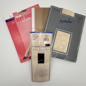 Collection Of 3 Pantyhose And 1 Knee High Various Colors And Brands 95-145lbs.